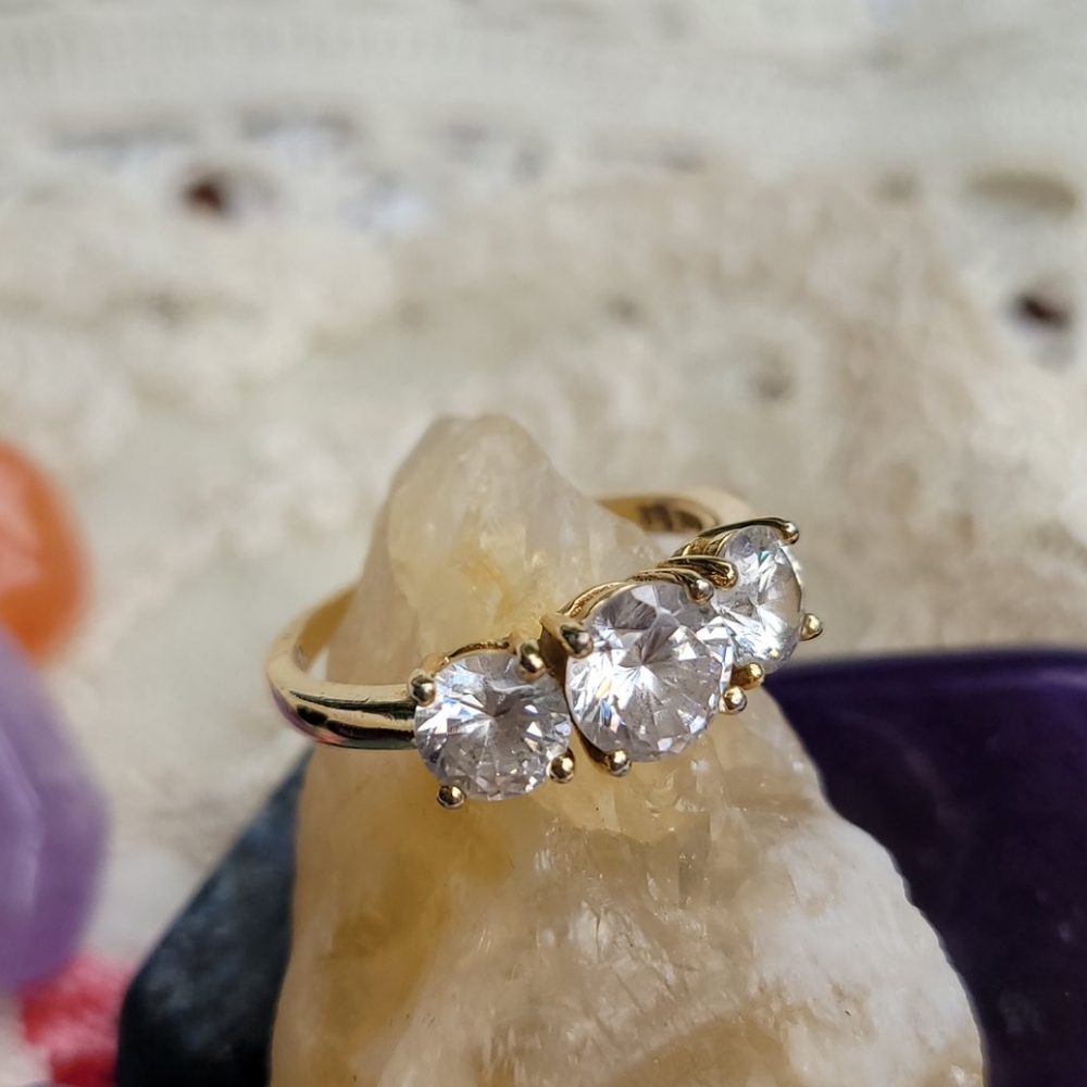 Gold over sterling silver CZ ring